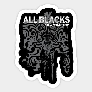 All Blacks Rugby New Zealand Grey Maori Tattoo Warrior Mask Sticker